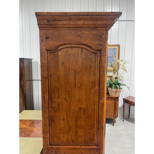 Chestnut Late 20th Century Large French Country Style Television Armoire For Sale - Image 8 of 13