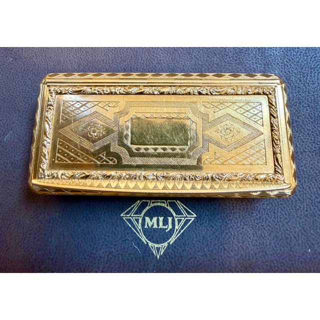 Contemporary Gold Utility Box 22 Karat Gold 130 Gm, Gorgeous 1870's French gold ribbed box For Sale - Image 3 of 18