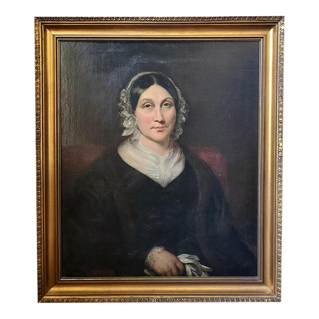 Antique 19th Century Victorian Oil Painting Portrait of a Lady For Sale