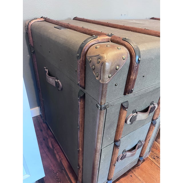 Selling a stunning, highly collectible Restoration Hardware (RH) "Richards" Steamer Trunk Desk designed by Timothy Oulton....