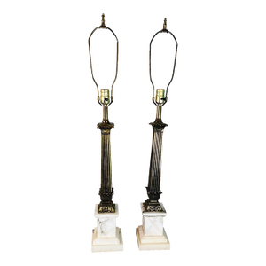 Vintage Corinthian Neoclassical Table Lamps Pair