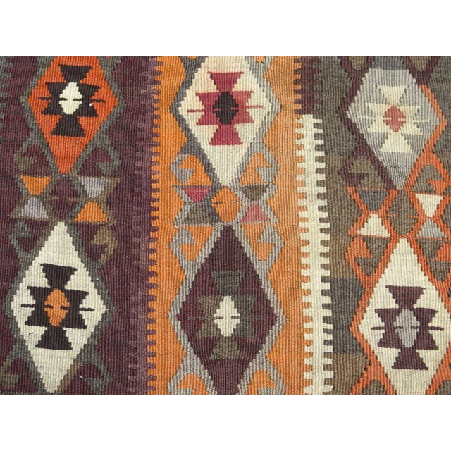 Coffee 1960's Nomadic Kilim Rug -74"x124" For Sale - Image 8 of 12