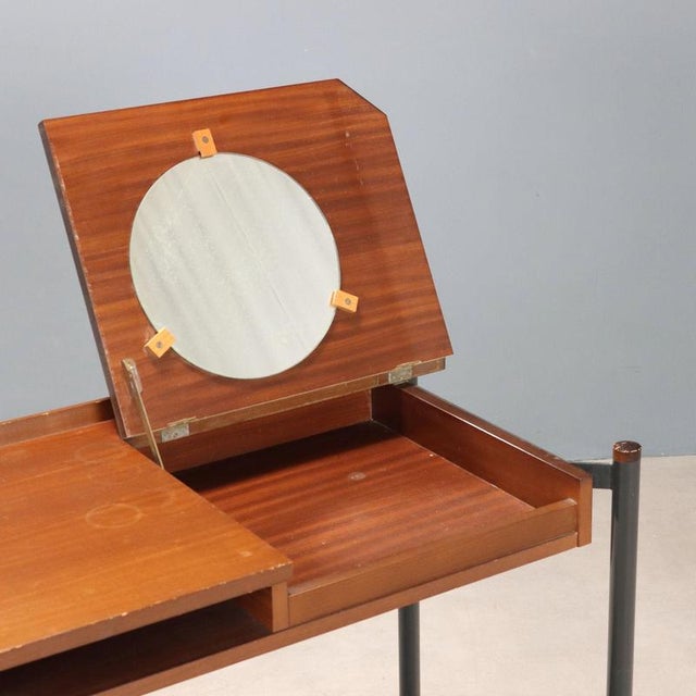 Vintage Mahogany Veneer Dressing Table, Italy, 1960s For Sale - Image 3 of 10