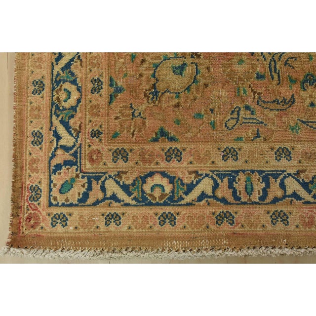 Kashan Rug 9'7'' X 12'4'' Brown Wool Vintage Distressed Hand-Knotted Carpet For Sale - Image 12 of 15