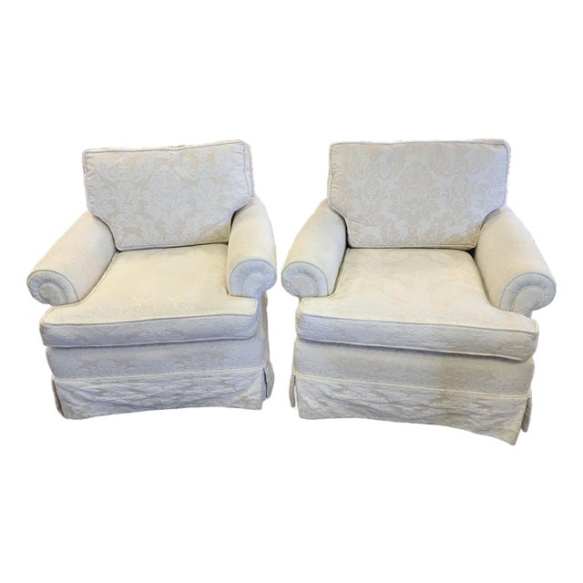 20th Century Pair of Upholstered Club Chairs For Sale
