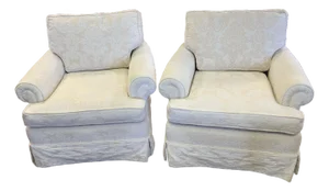 20th Century Pair of Upholstered Club Chairs
