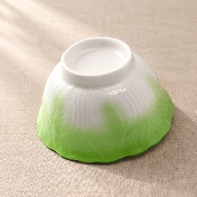 2020s Rustic Europe Ceramic Cabbage Rice Bowl - Set of 4 For Sale - Image 5 of 6