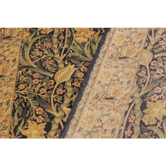 Textile Floral 1990's Heritage Blue/Taupe Wool Rug - 4'1''x6'3'' For Sale - Image 7 of 9