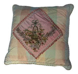 19th Century Antique French Needlepoint Pillow