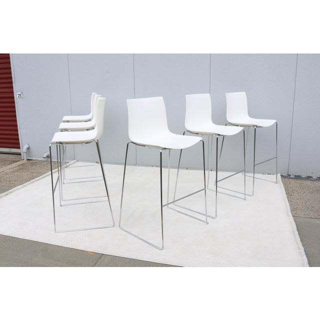 Arper Lievore Altherr Molina for Arper Stackable Catifa Bar Stools, Set of Six, Italy For Sale - Image 4 of 18