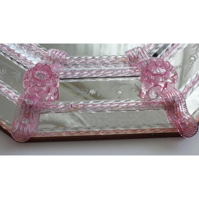 1930s Antique Murano Floral Mirror, 1930s For Sale - Image 5 of 10