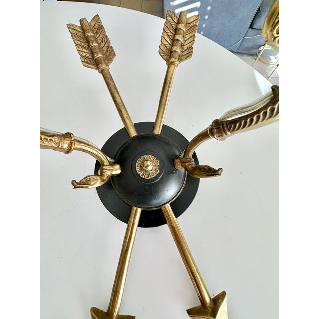 Pair French Empire Style Arrow Swan Wall Sconces For Sale - Image 9 of 15