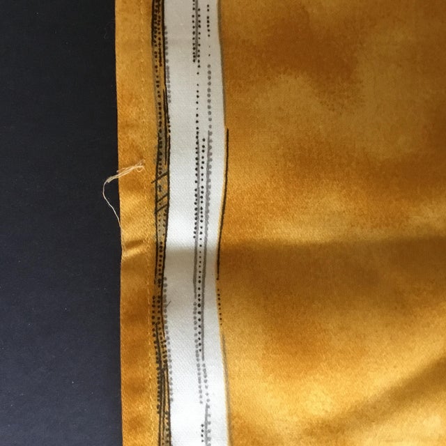 Goldenrod Late 20th Century Pierre Frey Golden Satin Lime Wash Cream Ribbon Cotton Napkins Paris- Set of 2 For Sale - Image 8 of 11