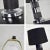 Mid 20th Century Art Deco Style Chrome and Black Horizontal Stripe Cylindrical Table Lamp Black Shade For Sale - Image 12 of 13