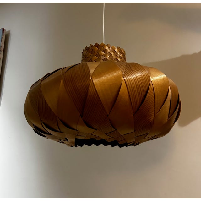 Scandinavian Pine Pendant, 1960s For Sale - Image 6 of 11