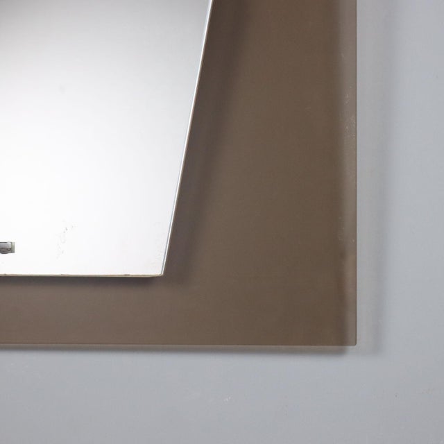 Brown Vintage Italian Wall Mirror, 1960s For Sale - Image 8 of 10