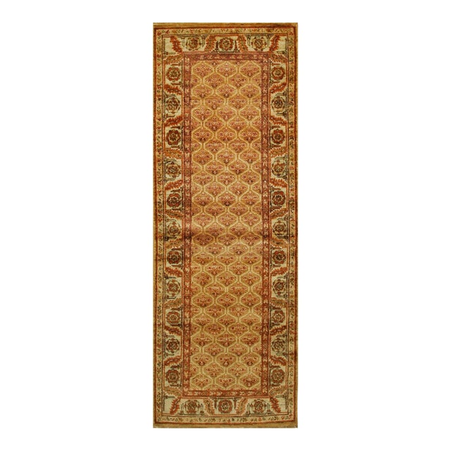 9x12 Giselle Zinnia Brown Geometric Floral Modern Hand Knotted Wool Carpet Rug For Sale