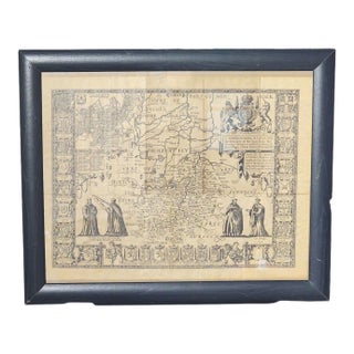 Vintage John Speed 1616 Reproduction Map of Cambridge For Sale