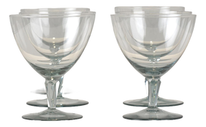 Lobenstein Burgundy Glasses by Wilhelm Wagenfeld for VLG Weisswasser, Germany, 1937, Set of 6