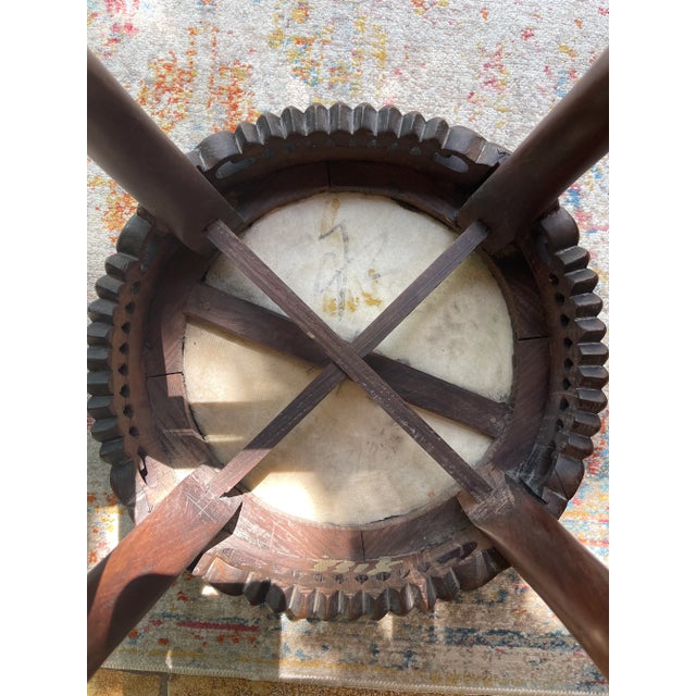Early 19th Century Pair of Early 19th Century Chinese Blackwood and Natural Gray Marble Top Tables For Sale - Image 5 of 6