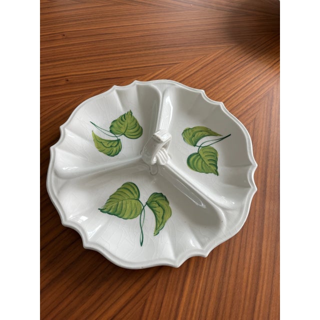 Hand-painted Italian beauty features 3 sections perfect to fill with your olive selection. Ivory glaze with gorgeous hand-...