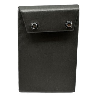 Black Diamond Stud Earrings in 10kt White Gold – 2ctw, 4 Prong, New, A Pair For Sale