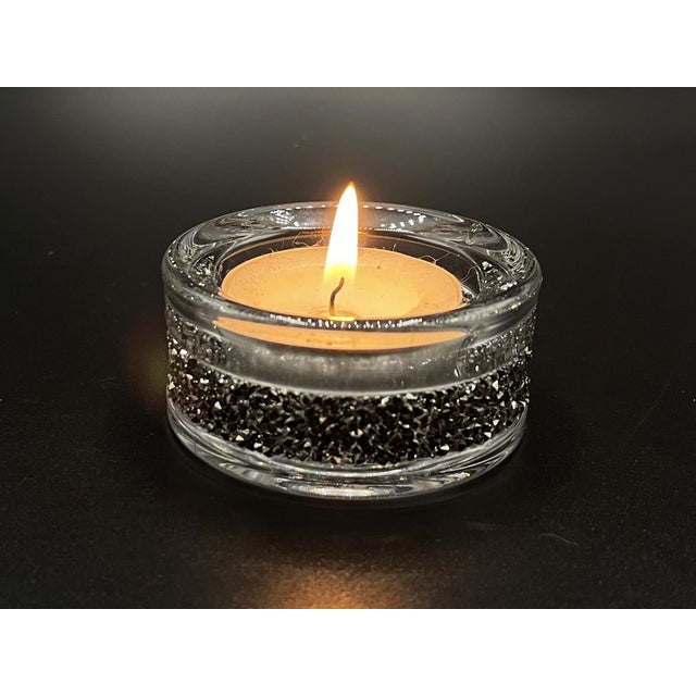 Black Crystal Candleholder from Swarovski, 1980s For Sale - Image 4 of 10