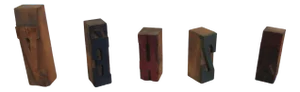 Vintage Wooden Industrial Printing Bloc Letter Figures, 1930s