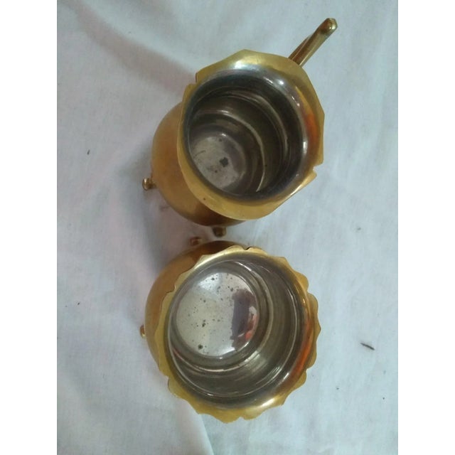 Early 20th Century Vintage Brass-Plated Petite Tea Set- 3 Pieces For Sale - Image 5 of 8