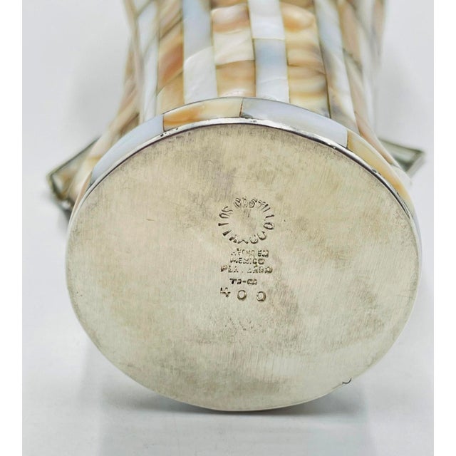 1980s Silver & Mother of Pearl Shell Madonna Sculpture by Emilia Castillo/Los Castillo For Sale - Image 18 of 18