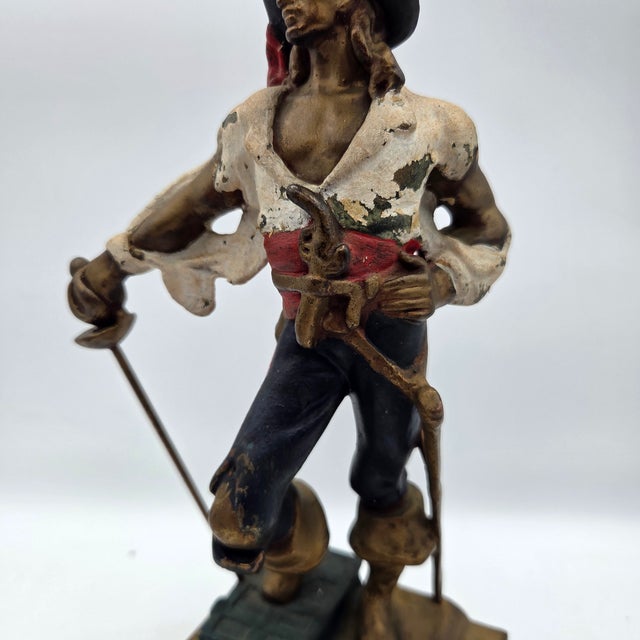 Early 20th Century Art Deco Nautical Armor Bronze Swashbuckler/Pirate Bookend Pair For Sale - Image 5 of 10