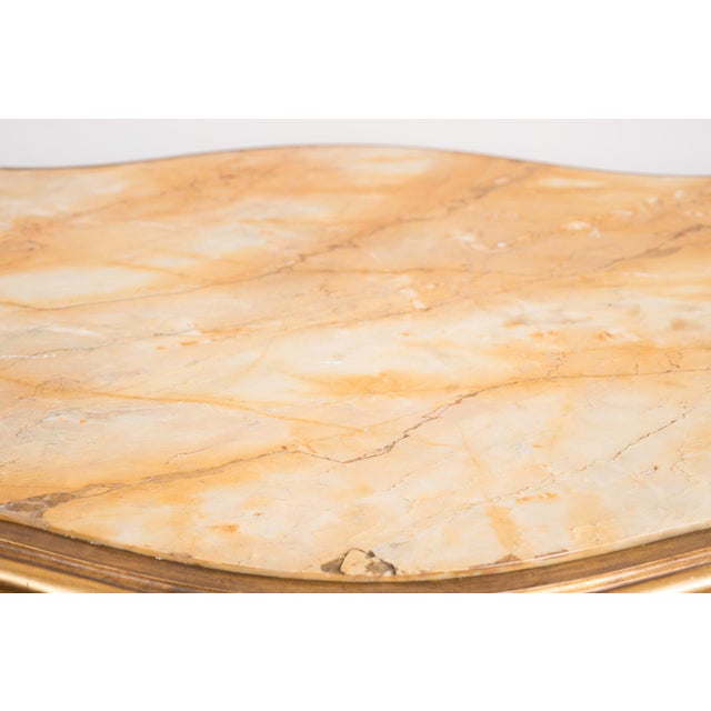 French Napoleon III Golden and Carved Wooden Coffee Table For Sale - Image 3 of 7