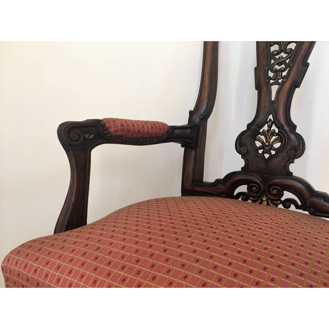 1940s Burl Walnut Queen Anne Style Pair of Armchairs For Sale In Miami - Image 6 of 18