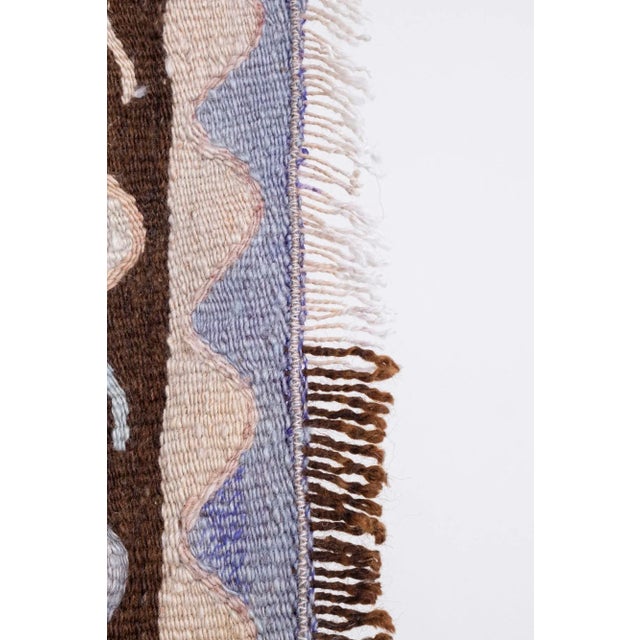 Hand Woven Turkish Oushak Kilim Flat Weave Wool Rug 5'1" X 11'10" For Sale - Image 11 of 13