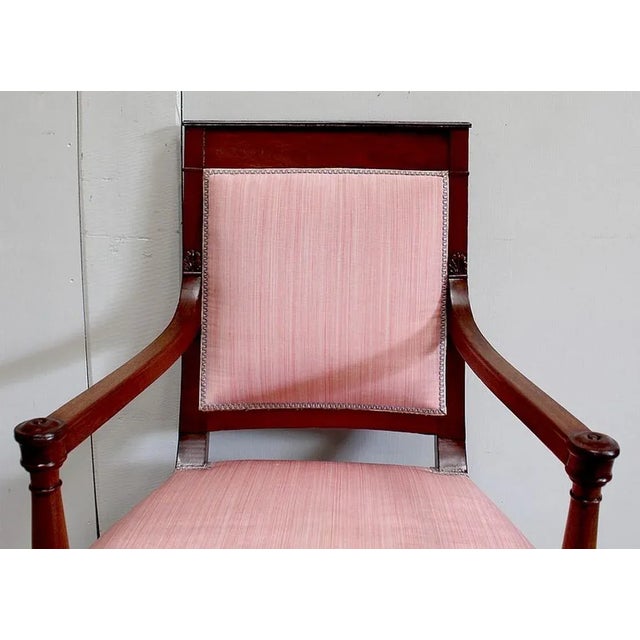 Wood Set of Consulate Period Mahogany Armchairs, Early 19th Century For Sale - Image 7 of 18