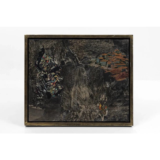 Jeet Chhabda, Head Study With Townscape Beyond, Collage on Canvas For Sale - Image 8 of 8