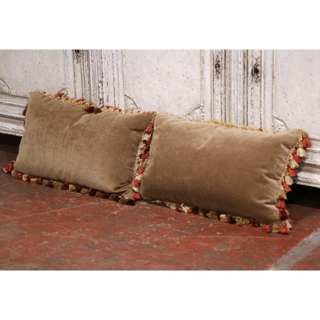 Pair of 18th Century Aubusson Tapestry Fragment and Passementerie Lumbar Pillows For Sale - Image 9 of 9