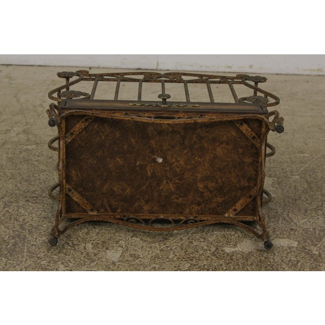 Decorator Iron Magazine Rack W. Drawer For Sale - Image 12 of 13