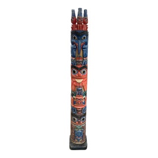 Contemporary Pacific Northwest Style Carved Totem Pole For Sale