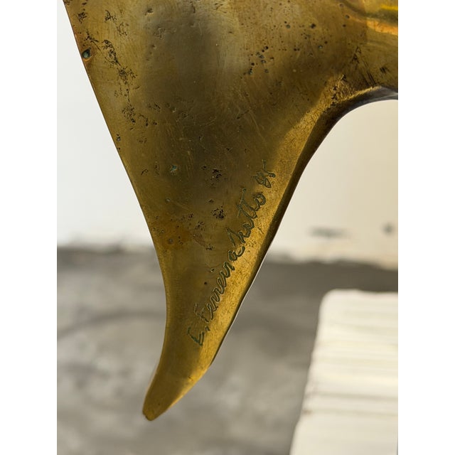 E Ferreira Netto Polished Bronze Fish Sculpture on Black Granite Base, 1985 For Sale - Image 16 of 17