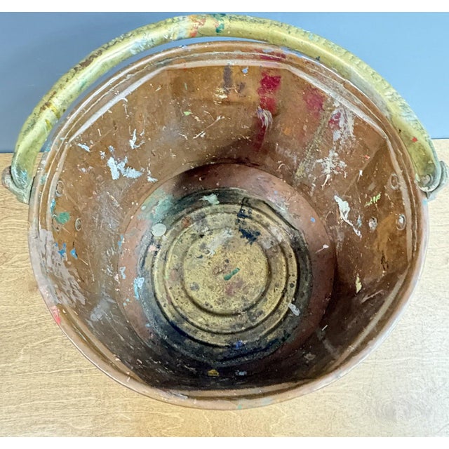 Metal Vintage Moroccan Copper & Brass Ornate Log Bucket / Planter For Sale - Image 7 of 8