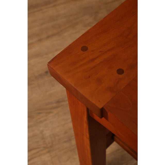 Wood Stickley Mission Collection Pair Of Cherry Tile Top End Tables For Sale - Image 7 of 18
