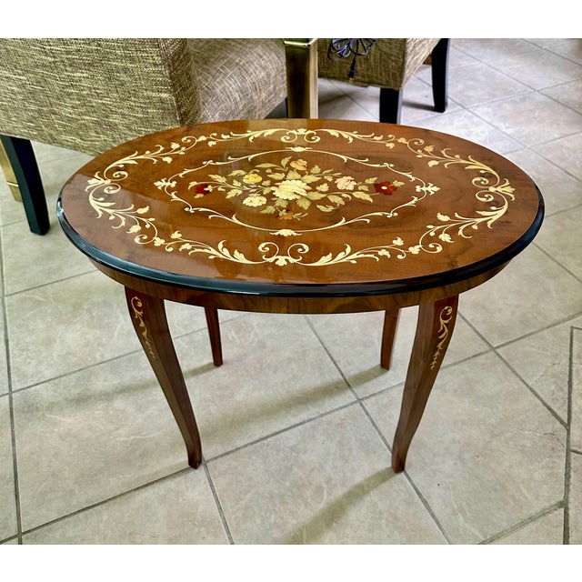 Italian Sorrento Handmade Inlaid Marquetry Side Table For Sale - Image 12 of 18