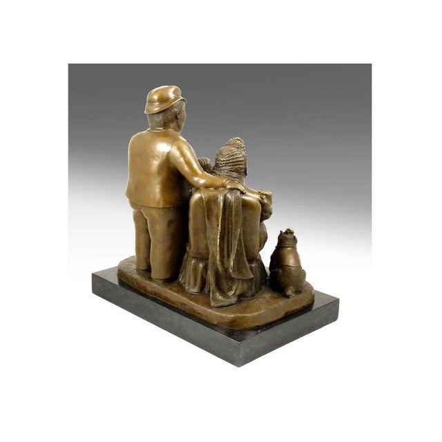 Metal Family Sculpture, 20th Century, Bronze For Sale - Image 7 of 9