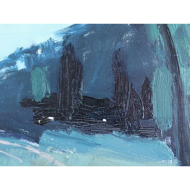 Mid-Century Modern 'The Long Turn Home' Vintage Swedish Expressive Landscape Oil Painting, Framed For Sale - Image 13 of 16