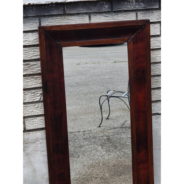 Wood Antique American Empire Flame Mahogany Ogee Wall Mirror 20x30 Wood Backing 1850s For Sale - Image 7 of 18