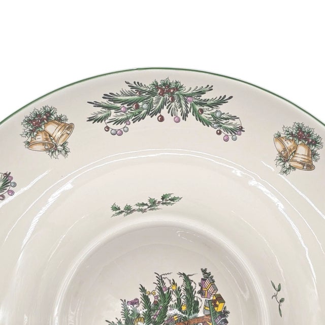 Ceramic Spode Christmas Tree Garland 14.125-Inch Chip & Dip Server With Box For Sale - Image 7 of 9