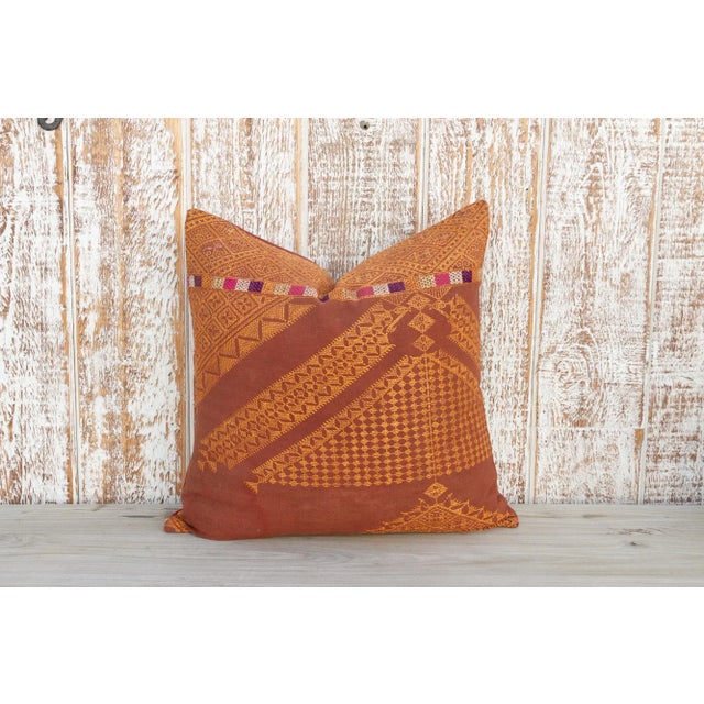 Ria Antique Indian Folk Pillow For Sale - Image 10 of 10