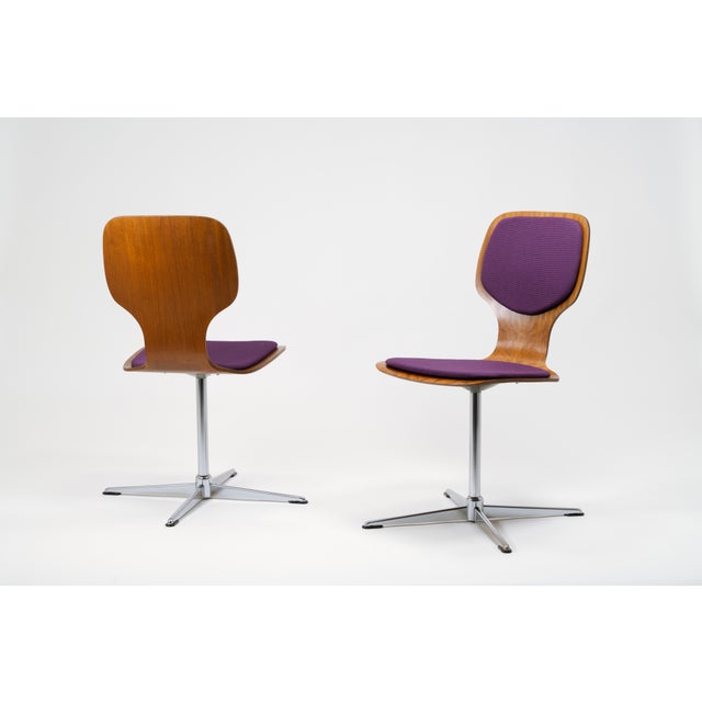 Mid-Century Modern Mid-Century Mahogany Pagholz and Chrome Swivel Dining Chairs from Tacke Sitzmöbel, Germany, 1960s, Set of 2 For Sale - Image 3 of 13