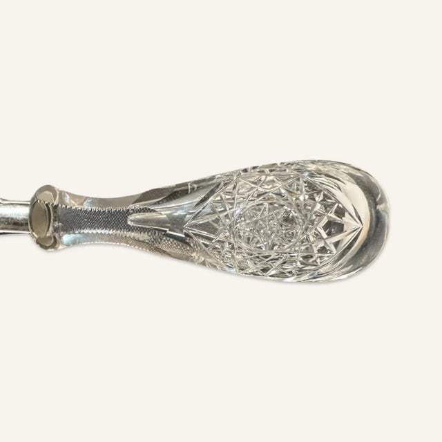 1950s Vintage Plate Punch Ladle With Crystal Handle For Sale - Image 5 of 8